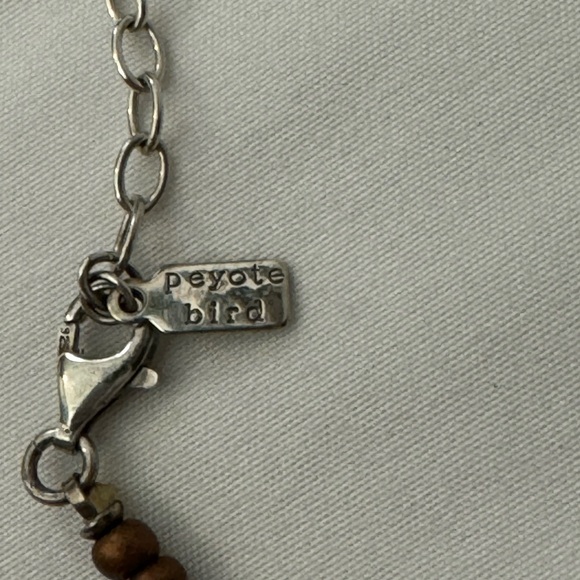 Peyote Bird .925 Sterling and Turquoise & faceted Bead layered Necklace 24” - Picture 4 of 6